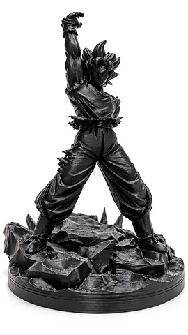 Black Resin Goku Action Statue — 3D Collectible Figure