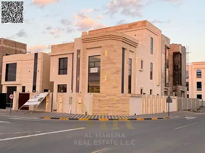 Upscale corner villa in Al Zahia ~ 7 master bedrooms | Two floors plus roof ~ Plot area: 3,500 sq.