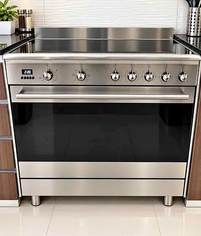 Smeg 90cm Freestanding Full Electric Cooker with Ceramic Hob & Thermo-Ventilated Oven, Stainless Ste