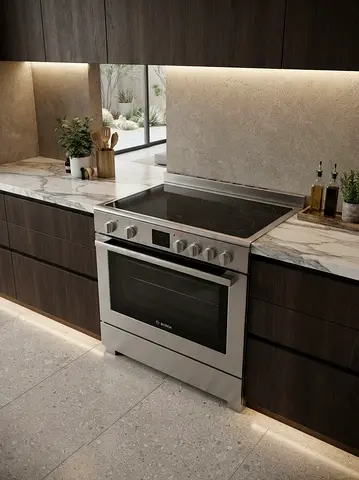 Bosch Stainless Steel Electric Range With Ceramic Hob & Oven, DELIVERY + WARRANTY