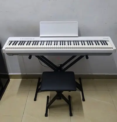 The Roland FP-30X WH is a portable 88-key white digital piano featuring Roland's SuperNATURAL sound