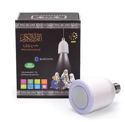 Bluetooth LED Bulb Speaker with Quran Recitation (E27) - 600 Lumens