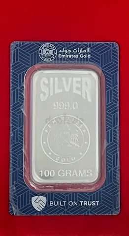 Emirates Gold 100g Silver Bar - Sealed 999.0 Silver
