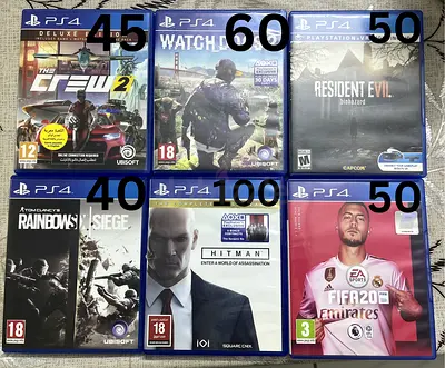 Bundle PS4 Games – Hitman, Watch Dogs 2, FIFA20, Resident Evil, Rainbow Six, The Crew 2