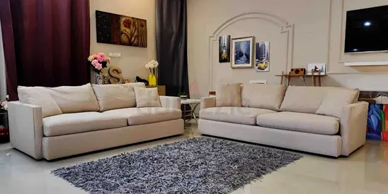Original Crate&Barrel Lounge Deep 5 Seater Sofa Beige