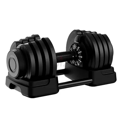 Adjustable Dumbbell - Single, Black | 1.5 - 18 Kg