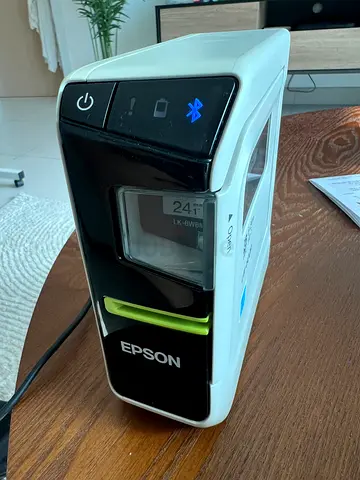 Epson LabelWorks Printer LW-600P with new black & white label tape