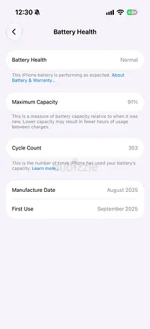 iPhone 17 PRO 1 YEAR OLD with 91% Battery Health (August 2025 manufacture) — Good Condition