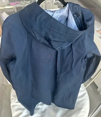 Blue lightweight hooded jacket - good condition
