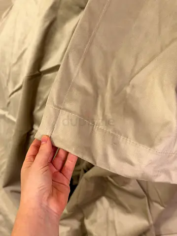 Beige blackout curtains / drapes - pair, light-blocking fabric