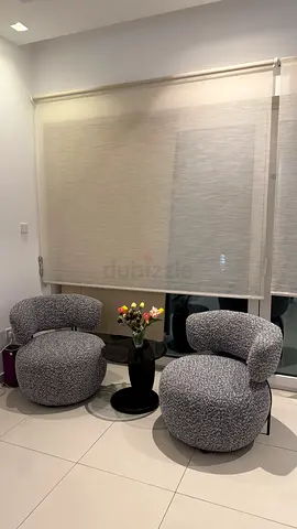 2 Accent Chairs + Black Side Table