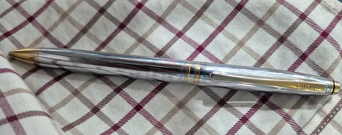 Vintage silver-tone Cross vintage ballpoint pen with gold trim -
