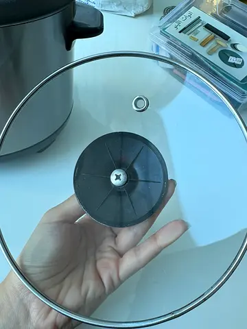 Glass cooking pot lid with knob - 24cm