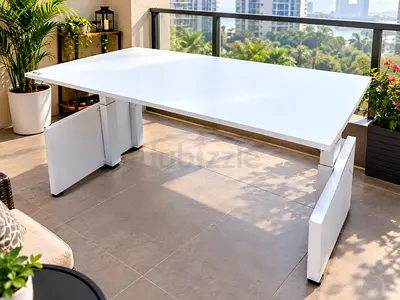 Herman Miller White Adjustable Standing Desk - Large Modern Table