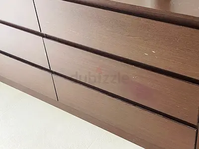 IKEA storage Dark wood six-drawer dresser in good used condition