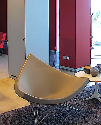 Vitra Coconut Chair Armchair Cemento colour leather W102 D82 H83 cm