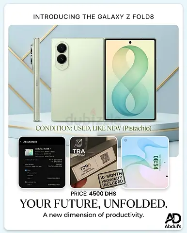 Samsung Galaxy Z Fold 8 TDRA (Green, 256GB) - Like New! 📱✨ UNDER WARRANTY