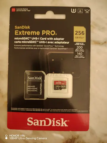SanDisk Extreme PRO 256GB microSDXC with SD Adapter - Sealed