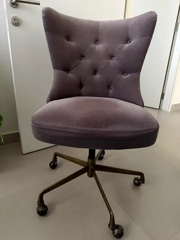 Crate & Barrel Isla Velvet Swivel Office Chair