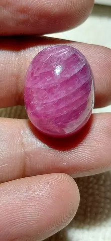 Polished Pink Ruby Cabochon Stone - Oval, Handheld