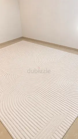 Cream Geometric Carpet