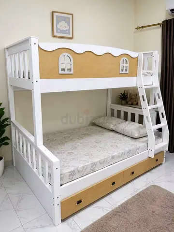 New Wooden Family Bunk Bed with mattress for sale. Same day delivery