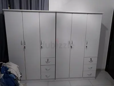 Set of 2 White Wardrobes with Drawers - Good quality
