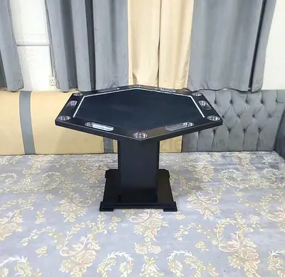Card Game Table - Solid Black, Compact