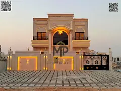 A villa for sale in a prime location, featuring high-end, custom-quality finishes. It combines sophi