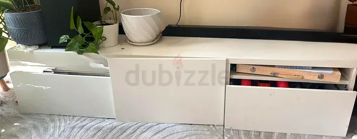 TV stand unit with storage drawers - good condition