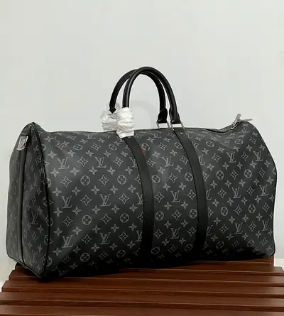 Louis Vuitton Black Monogram Eclipse Keepall Bandouliere 55 Duffle Bag Strap