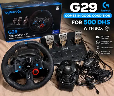 Logitech G29 Driving Force Wheel + Pedals & Shifter — Good Condition with Box