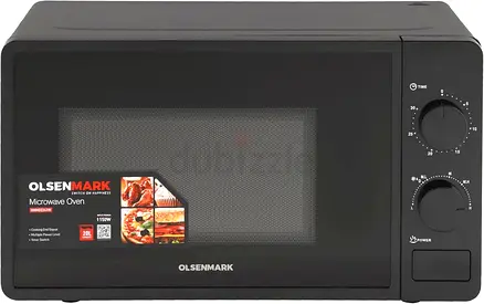 Olsenmark 20L Manual Microwave Oven - Black, Very Good Working Condition