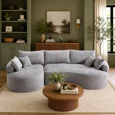 New stylish gray color 4 seater sofa with soft seater
