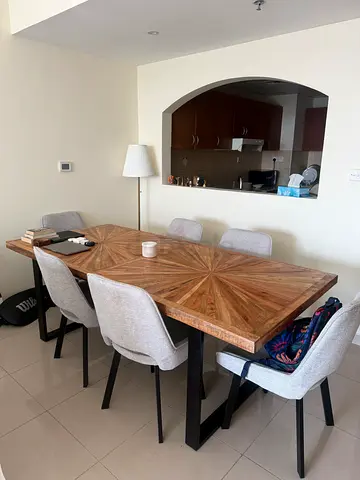 Wooden 6-Seater Dining Table with Chairs