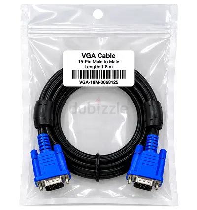 VGA 15-pin Male-to-Male Monitor Cable 1.8m
