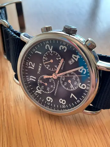 Timex Chronograph Men's Watch - Black Dial, NATO Strap