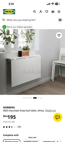Ikea wall mount foldable table