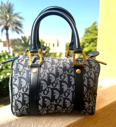 Christian Dior vintage Oblique/Trotter Boston-style bag