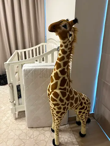 Large life-size plush giraffe toy - standing stuffed animal