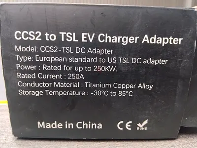 CCS2 to TSL EV Charger Adapter (250A, up to 250kW) — New/Sealed Box