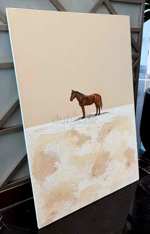 Handmade Horse Painting on Textured Canvas – 90×60 cm 🐎