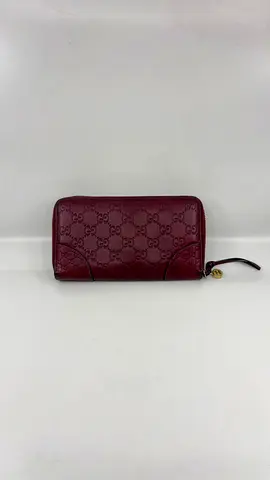 Gucci Burgundy Guccima Bree Zip Around Wallet