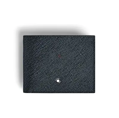 Montblanc Men's Leather 6-Card Wallet - Tweed Blue