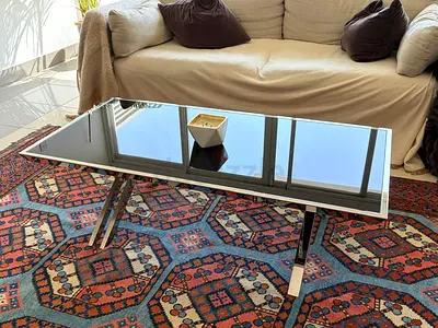 Chrome black glass coffee table