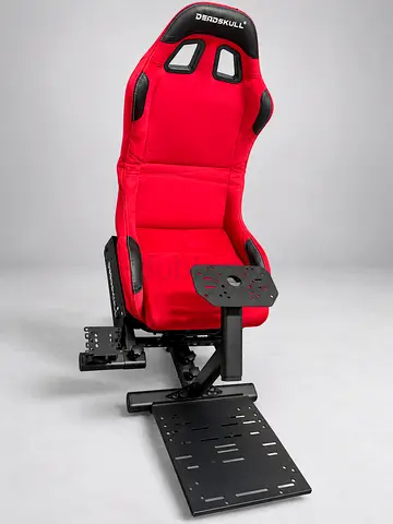 Red Deadskull Racing Simulator Seat with Wheel and Pedal Mounts