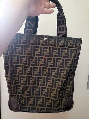 Authentic Pre-owned Fendi Zucca Canvas Shoulder Bag - Brown/Black