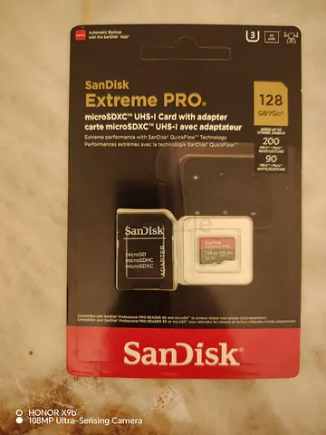 SanDisk Extreme PRO microSDXC 128GB with SD adapter - Sealed