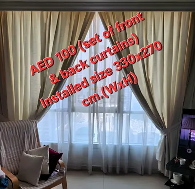 Set of Front & Back Curtains with Accessories - Installed size (330x270 cm)