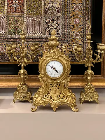 ITALIAN Authentic Set of 3 Imperial Clock Candelabras